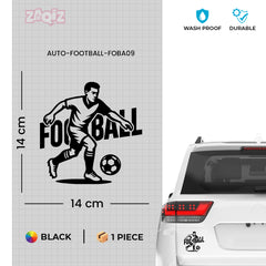 Football Silhouette Car Decal | Waterproof White Vinyl Sports Sticker