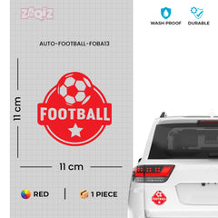 Football Car Sticker – Flying Ball White Vinyl Decal for Rear Windshield