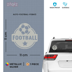 Football Car Sticker – Flying Ball White Vinyl Decal for Rear Windshield