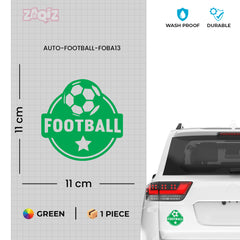 Football Car Sticker – Flying Ball White Vinyl Decal for Rear Windshield