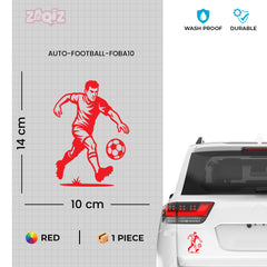Football Player Vinyl Car Sticker – Weatherproof Rear Glass Decal
