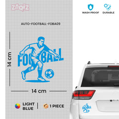 Football Silhouette Car Decal | Waterproof White Vinyl Sports Sticker