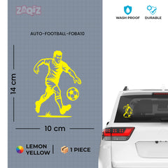 Football Player Vinyl Car Sticker – Weatherproof Rear Glass Decal