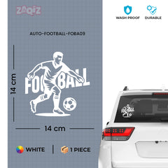 Football Silhouette Car Decal | Waterproof White Vinyl Sports Sticker