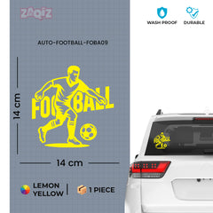 Football Silhouette Car Decal | Waterproof White Vinyl Sports Sticker