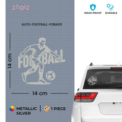 Football Silhouette Car Decal | Waterproof White Vinyl Sports Sticker