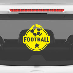 Football Car Sticker – Flying Ball White Vinyl Decal for Rear Windshield
