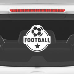Football Car Sticker – Flying Ball White Vinyl Decal for Rear Windshield