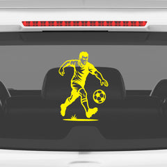 Football Player Vinyl Car Sticker – Weatherproof Rear Glass Decal
