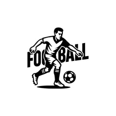 Football Silhouette Car Decal | Waterproof White Vinyl Sports Sticker