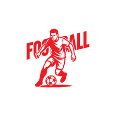 Football Player Graphic Car Sticker | High-Quality Outdoor Vinyl