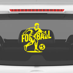 Football Silhouette Car Decal | Waterproof White Vinyl Sports Sticker