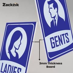 Clear Gents and Ladies Toilet Sign Board