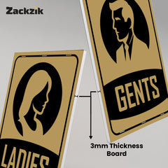Clear Gents and Ladies Toilet Sign Board