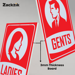 Clear Gents and Ladies Toilet Sign Board