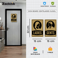 Clear Gents and Ladies Toilet Sign Board