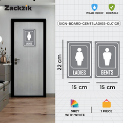Zackzik Gents & Ladies Sticker – Restroom Door Signage for Easy Identification
