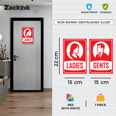 Clear Gents and Ladies Toilet Sign Board