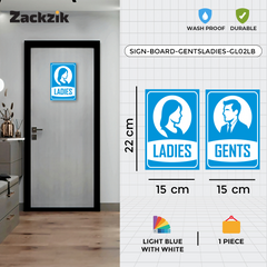 Clear Gents and Ladies Toilet Sign Board
