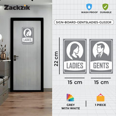 Clear Gents and Ladies Toilet Sign Board