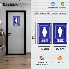 Zackzik Gents & Ladies Sticker – Restroom Door Signage for Easy Identification