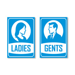 Clear Gents and Ladies Toilet Sign Board