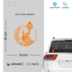 Murugan Peacock Vel Sticker for Car Bike Laptop Waterproof Decal