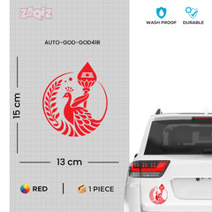 Murugan Peacock Vel Sticker for Car Bike Laptop Waterproof Decal