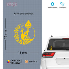 Murugan Peacock Vel Sticker for Car Bike Laptop Waterproof Decal