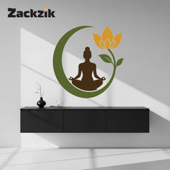 Buddha Lotus Meditation Wall Sticker for Home & Office Decor
