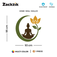 Buddha Lotus Meditation Wall Sticker for Home & Office Decor