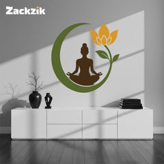 Buddha Lotus Meditation Wall Sticker for Home & Office Decor