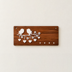 Love Birds and Hearts Decorative Wall Key Rack for Home