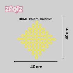 Diamond Pulli Kolam Floor Sticker for Elegant Indian Home Decor