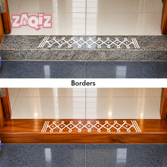 Diamond Weave Kolam Border Sticker for Elegant Door Entrance Decor