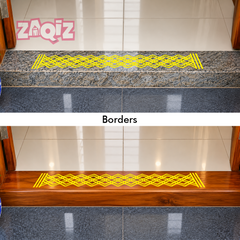 Woven Lattice Kolam Border Sticker for Elegant Home Entry Decor