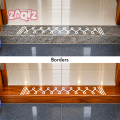Minimal Line Kolam Border Sticker for Modern Doorstep Decoration