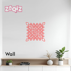 Sacred Square Kolam Vinyl Sticker for Elegant Home Floor Decoration