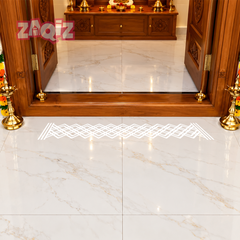 Woven Lattice Kolam Border Sticker for Elegant Home Entry Decor