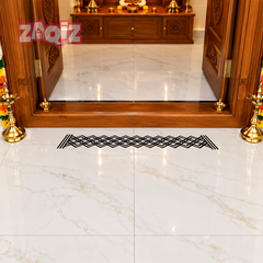 Woven Lattice Kolam Border Sticker for Elegant Home Entry Decor