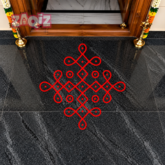 Traditional Entrance Kolam Floor Sticker for Home Decor and Festive Welcome