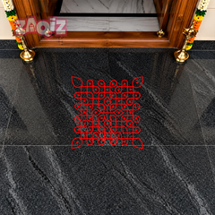 Sacred Square Kolam Vinyl Sticker for Elegant Home Floor Decoration