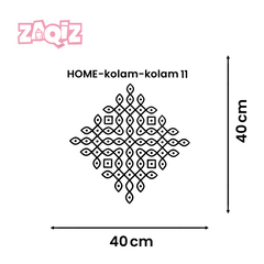 Diamond Pulli Kolam Floor Sticker for Elegant Indian Home Decor