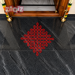 Diamond Pulli Kolam Floor Sticker for Elegant Indian Home Decor