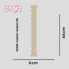 Woven Lattice Kolam Border Sticker for Elegant Home Entry Decor