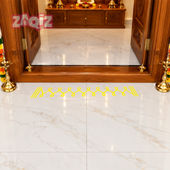 Minimal Line Kolam Border Sticker for Modern Doorstep Decoration