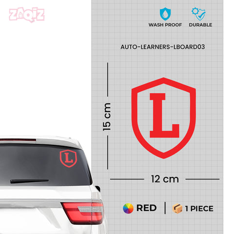 Bold L Plate Sticker for Learner Drivers – Rhino Industries