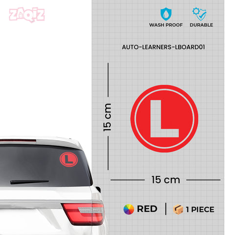 Learnet Sticker L Board Learner Sticker for Cars and Bikes – Rhino Industries