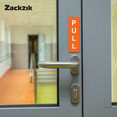 Pull Push Door Sign Stickers – Vertical Vinyl Instruction Decals
