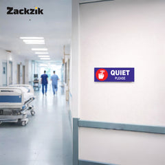 Quiet Please Sign Sticker – Silent Zone Notice Sign